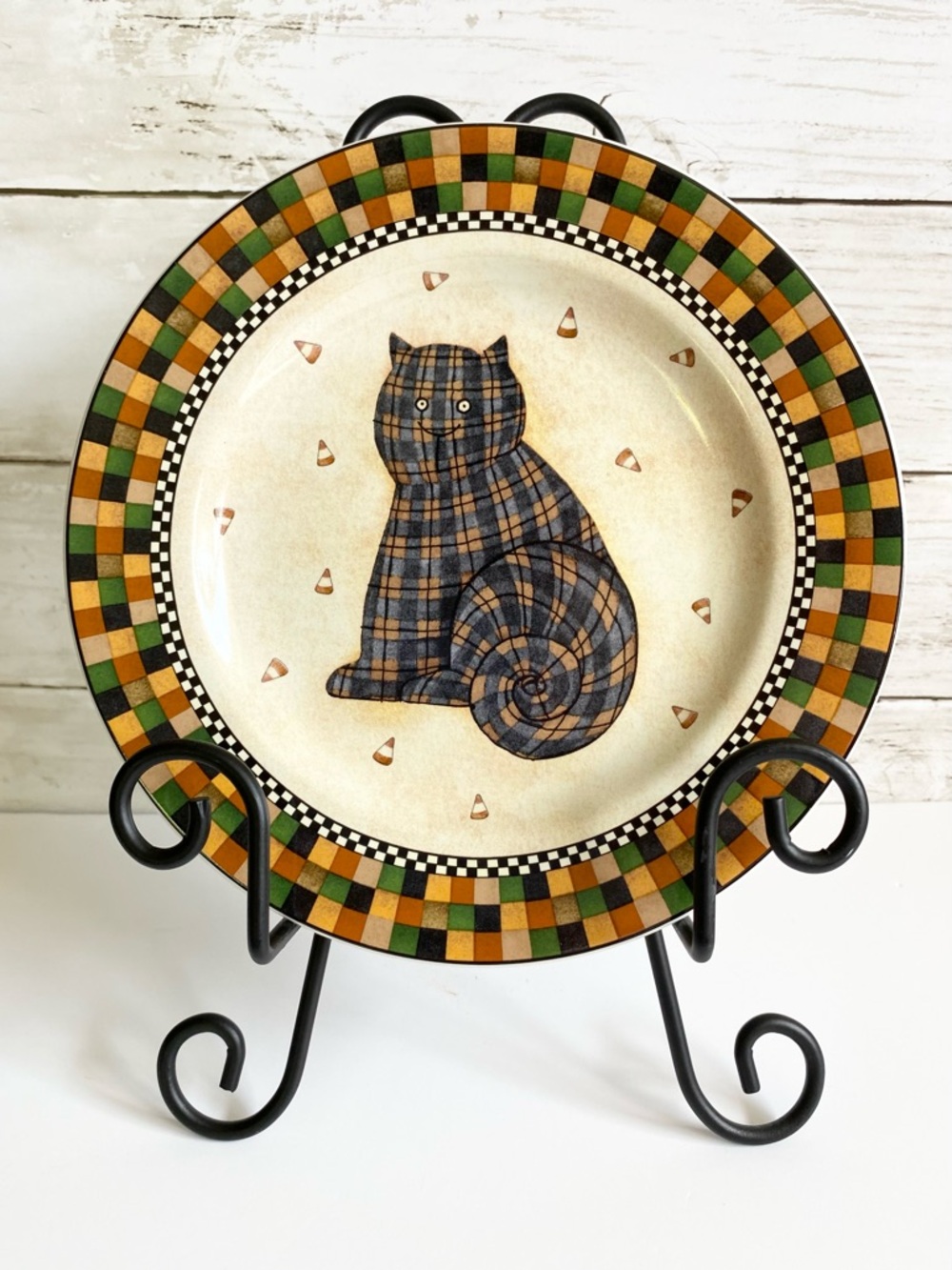 Debbie Mumm Halloween Cat Salad Plate